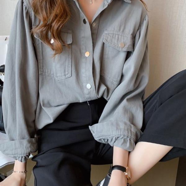 Women's White Shirt Spring Outfit Fashion Design Sense Niche Top Loose Long Sleeved Shirt