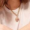 Rectangle Heart-shaped Box Necklace Hollow Design Chain Necklace  Women Accessories