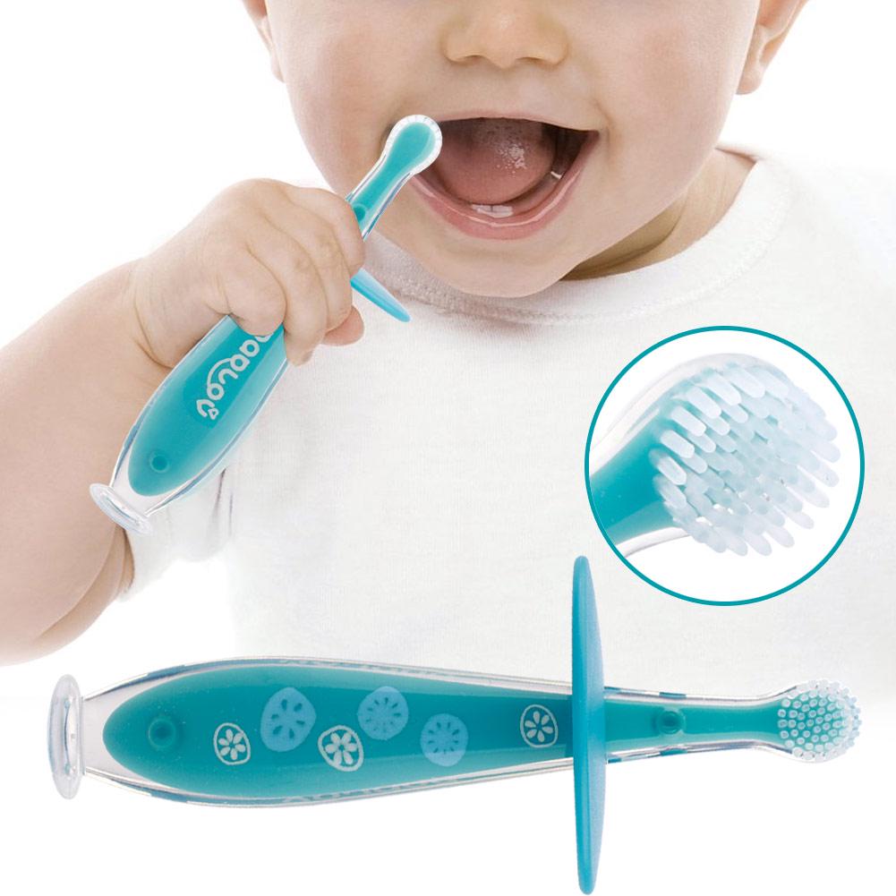 Baby Silicone Hand Bell Rattle Toys Teeth Soft Biting Teething Educational LC