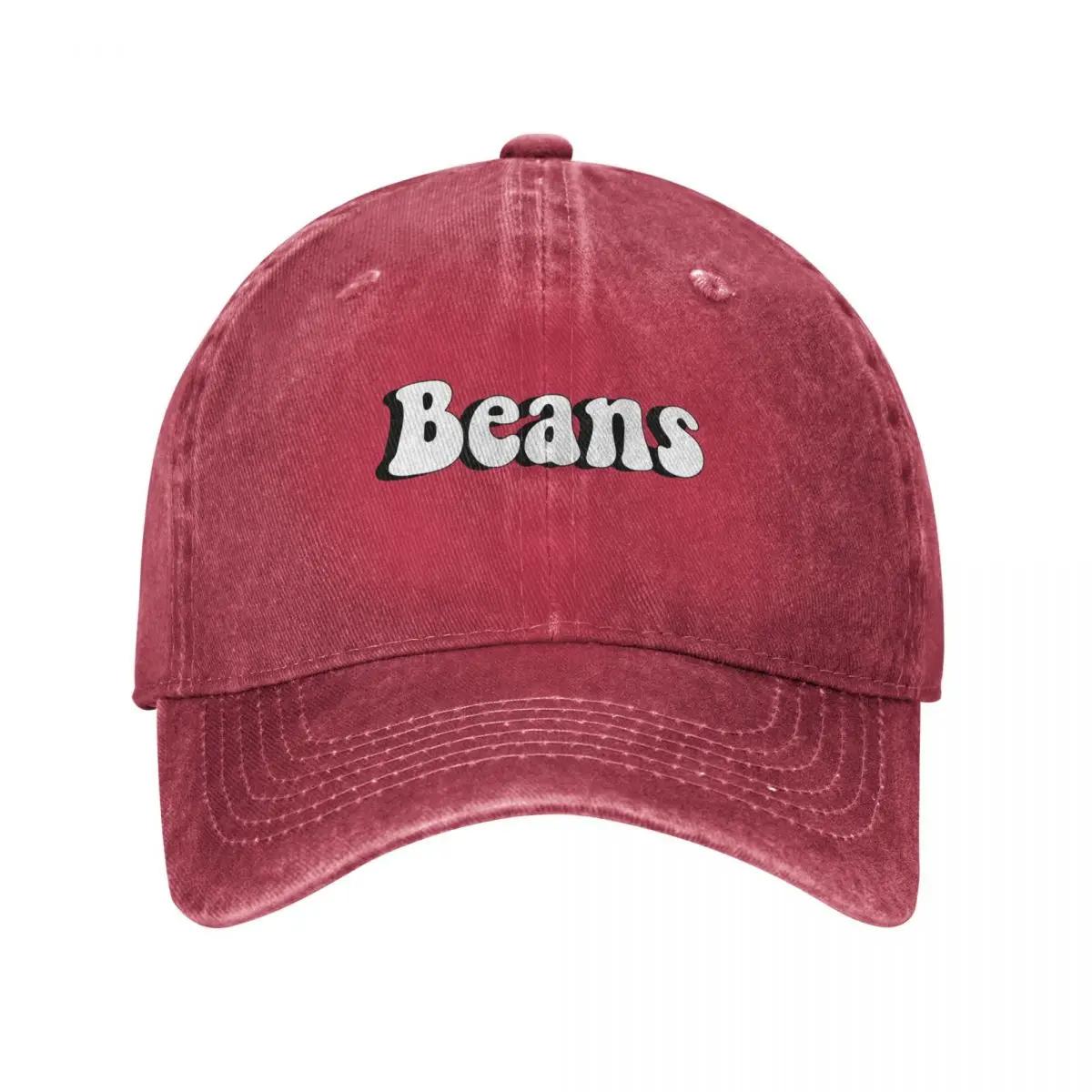 Beans text meme with black shadow Baseball Cap Hat Baseball Cap Golf Mountaineering Hat Unisex Luxury Unisex Hats Womens