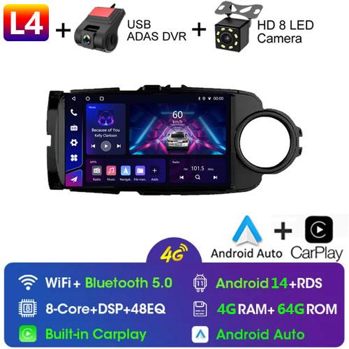 Android 13 Car Radio Multimedia Player For Toyota Yaris 2012 - 2017 RHD/LHD Android Auto Navigation GPS Autoradio Carplay WIFI