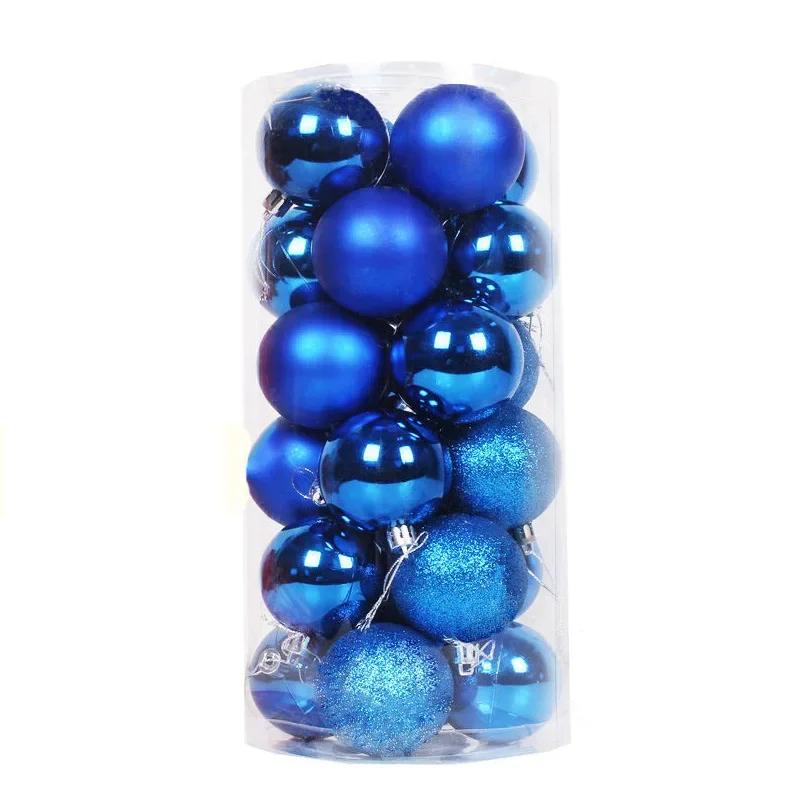 

Christmas Balls Ornaments 24Pc Green Colorful Shatterproof Christmas Tree Decoration 30-60MM Hanging Ball for Xmas Party Wedding 4cm синій