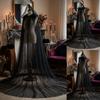 Einfarbige Halloween Kapuzen-Tüllumhang Weich Cosplay Brautkostüm Vintage Netzumhang Hochzeit