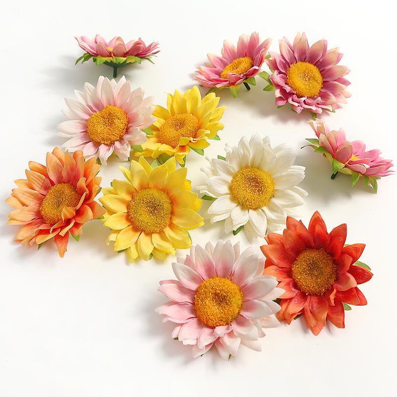Sunflower Silk Flower Set for DIY Wedding Décor, Wall Arrangements, Straw Hat Embellishments, and Handmade Crafts.