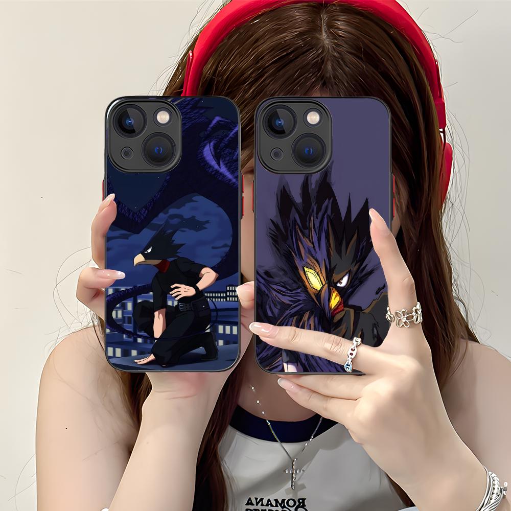 MHA Tokoyami Mobile Phone Case for iPhone 17 16 15 14 13 12 11 X XR XS 8 7 Air Pro Max Plus Mini Colorful Silicone Cover Cover