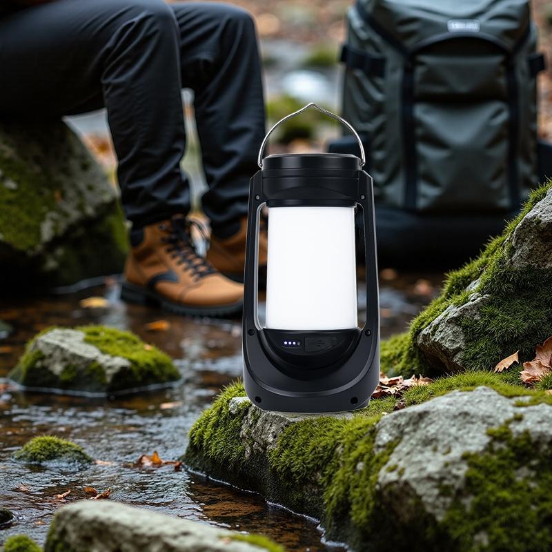 Solar Camping Light 6 Mode Emergency Lights Rechargeable Outdoor Waterproof Flashlight Lighting