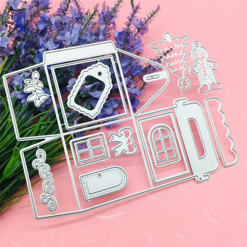 Christmas Gift Box Metal Stencil Embossing Cutting Dies for Diy Scrapbooking Paper Card Embossing Craft Decor