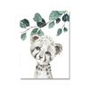 Safari Baby Animals Canvas Poster Nursery Zebra Giraffe Wall Art Print Eucalyptus Animal Painting Nordic Kid Bedroom Pictures