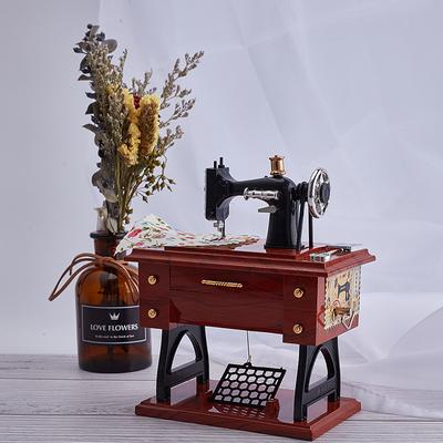 Cutie Muzicală Mașină de Cusut Retro Mecanism Muzical Decor Acasă Artizanat Cadou