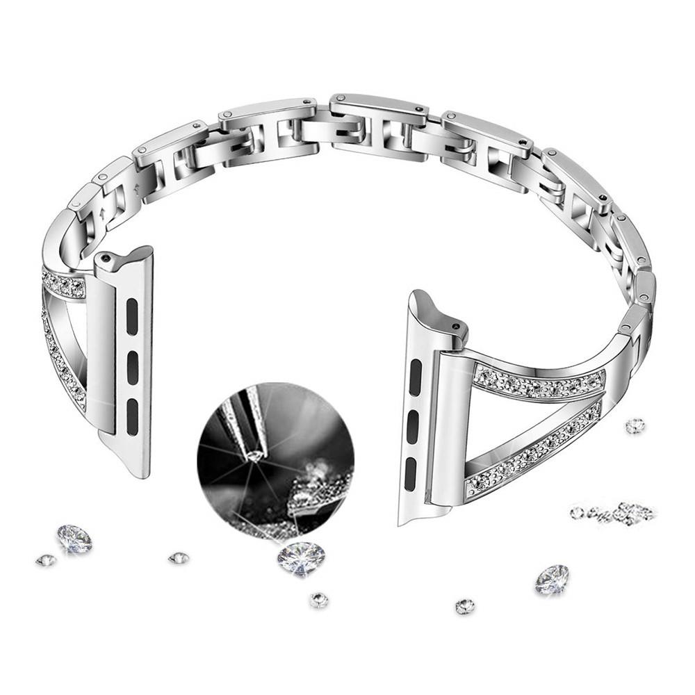 Damen Diamant Armband für Apple Watch Armband Serie 10 9 8 7 SE Verstellbares Metallarmband 49/45/44/40/38mm Band
