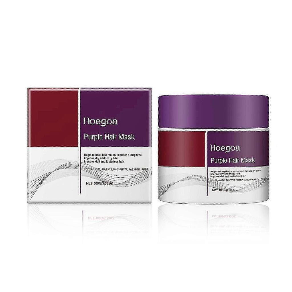Purple Hair Mask, 100g Maca Deep Repair Collagen Hair Mask for Dry and Damaged Hair, Nourishing and Brightening Hair, for All Hair Types less