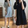 Loose and Thin Polo Collar T-shirt Skirt Women's New Summer Temperament Age-reducing Small Black Dress Short-sleeved Dress