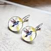 Fashion Hummingbird Glass Dome Cabochon Earrings For Women Rainforest Bird Jewelry Accessories