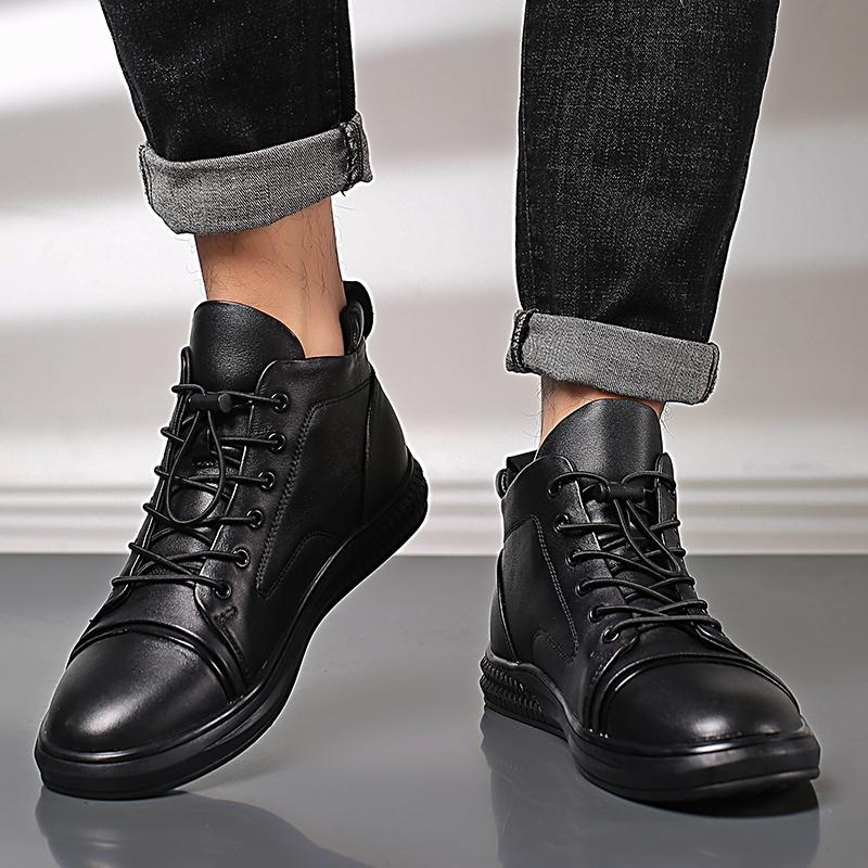 Mens Genuine Leather Outdoor Causal Shoes British Style Flat Designer Antiskid Sports Walking Shoes Comfy Oxford Shoes Hombre