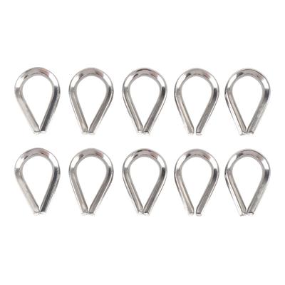 10PCS 316 Stainless Steel Thimble Thick Wire Rope Thimbles Heavy Duty M3 Triangle Rings for Rigging