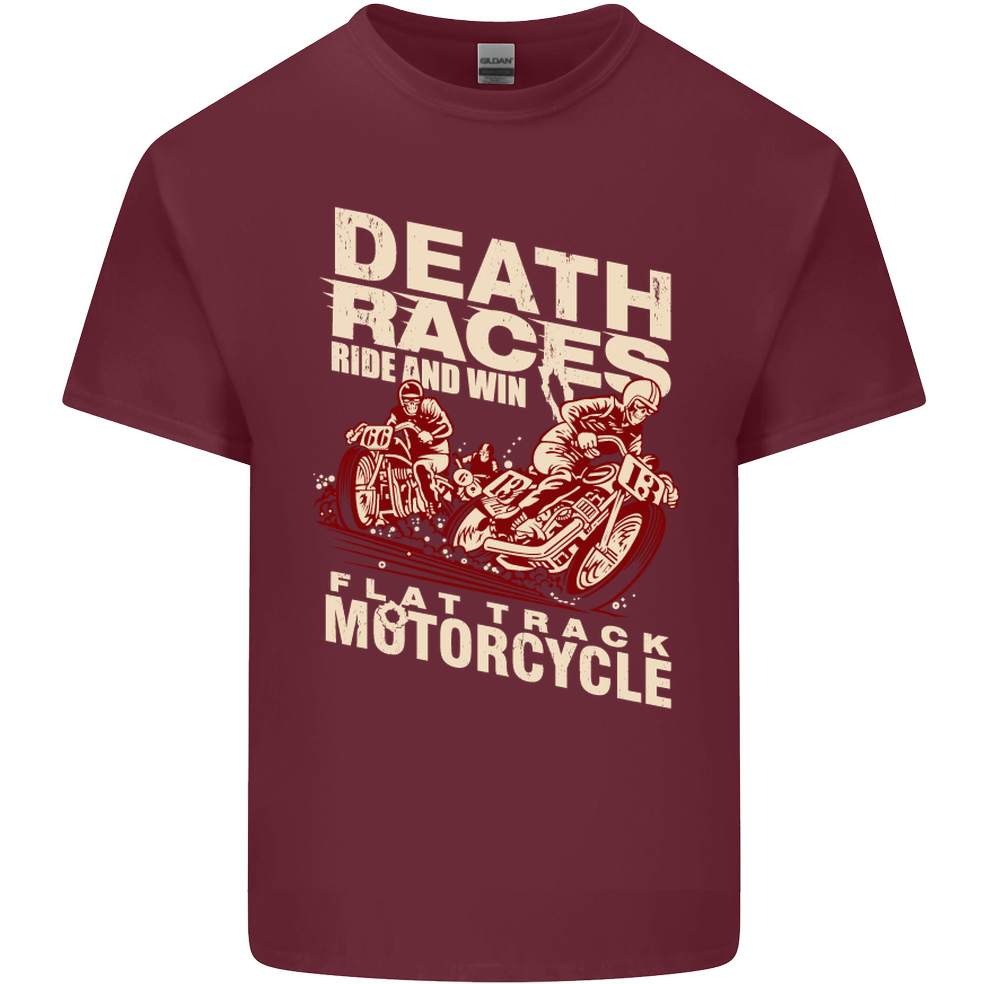 Death Races Flat Track Motorcycle Biker Unisexs Light Cotton TShirt S