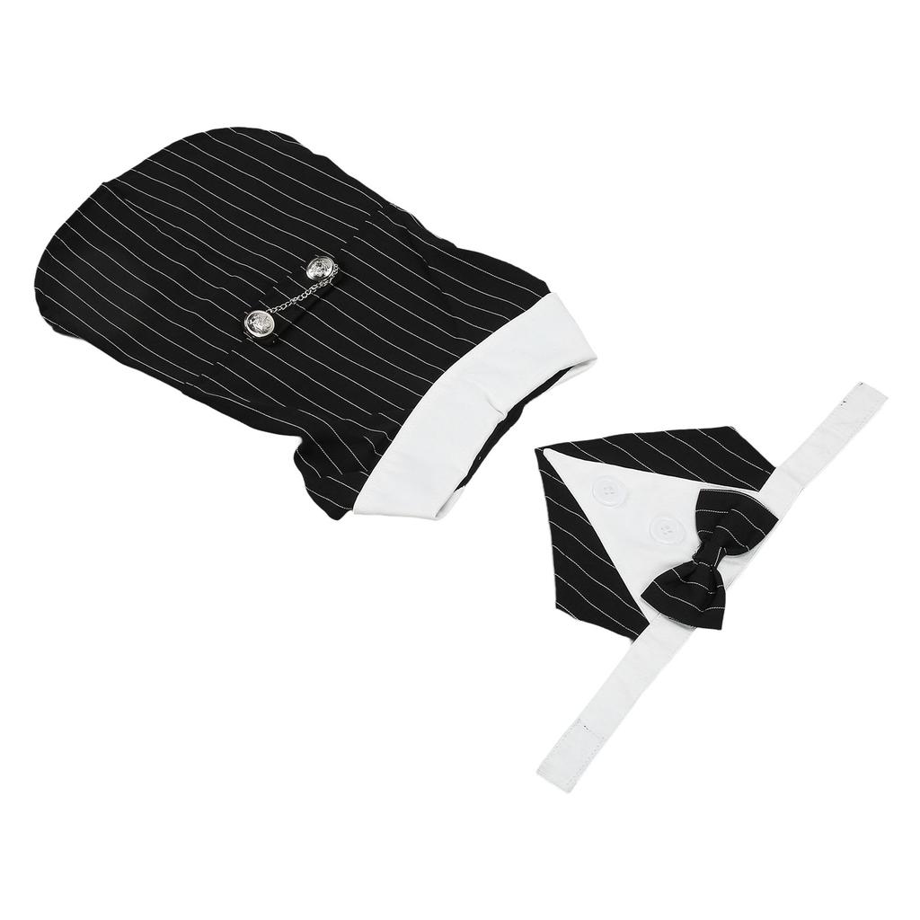 Traje de Casamento para Animal de Estimação Elegante Clássico com Riscas Verticais Smoking Formal para Cão para Casamento Halloween Festa de Aniversário L