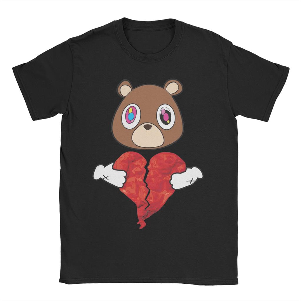Unisex Damen Kanye West Abschlussbär T-Shirt Reines Baumwoll Oberteil Lässiges Kurzarm Rundhals T-Shirts Sommer T-Shirt