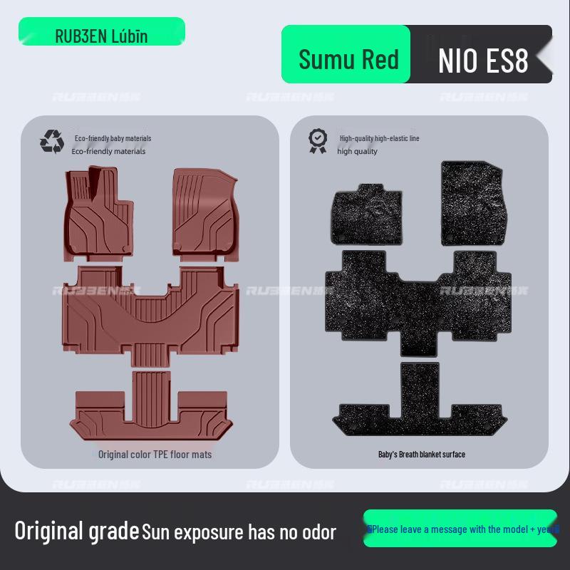 Pamir Brown TPE Floor Mats for Nio ES8 - Complete Car Interior Accessory Set