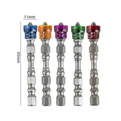 5pcs Screwdriver Drill Bit With Magnetic Bit Bit 1/4 Inch 6.35mm Hex Handle Electric Drill Tool Attachment Single Head