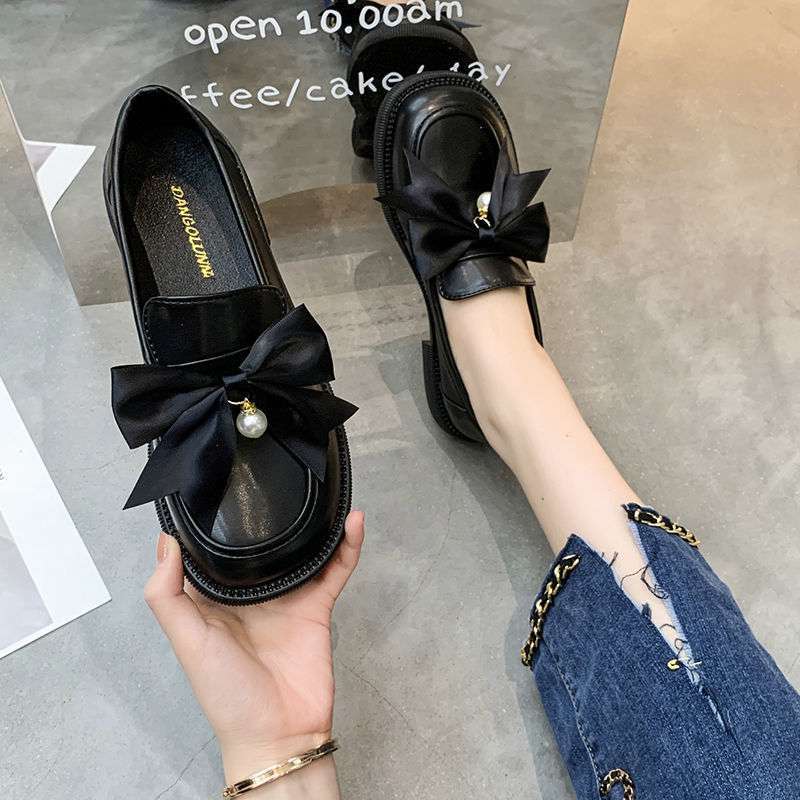 British Style Small Leather Shoes Women's 2025 Spring New French Loafers Flat-soled One-pedal Soft-soled Soft-sided Single Shoes