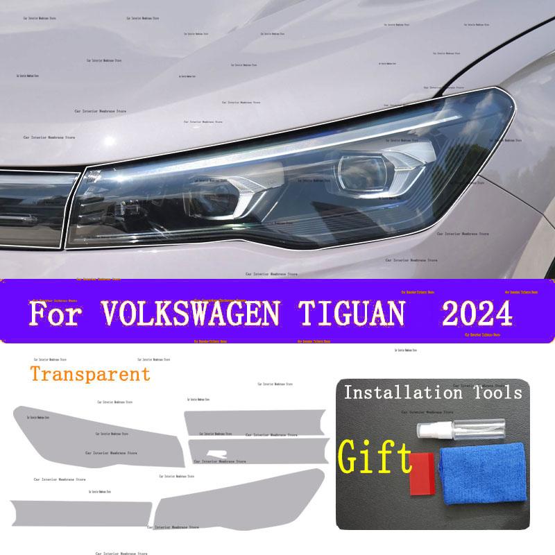 For VOLKSWAGEN TIGUAN (2024) Car Exterior Headlight Anti-scratch Front Lamp Tint Protective Film Cover Repair Accessories Transperent