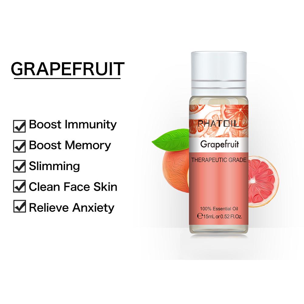PHATOIL 5ml/10ml/15ml/30ml/100ml Uleiuri esențiale pure de grapefruit pentru baie, sănătos, calmant, îngrijire proaspătă, ulei de parfum de fructe