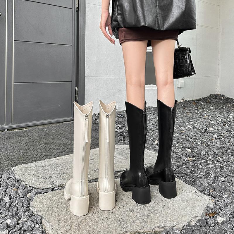 Knight Boots Women's Autumn and Winter New High Boots But Knee Boots Thick High Heel Temperament Thin Boots Children