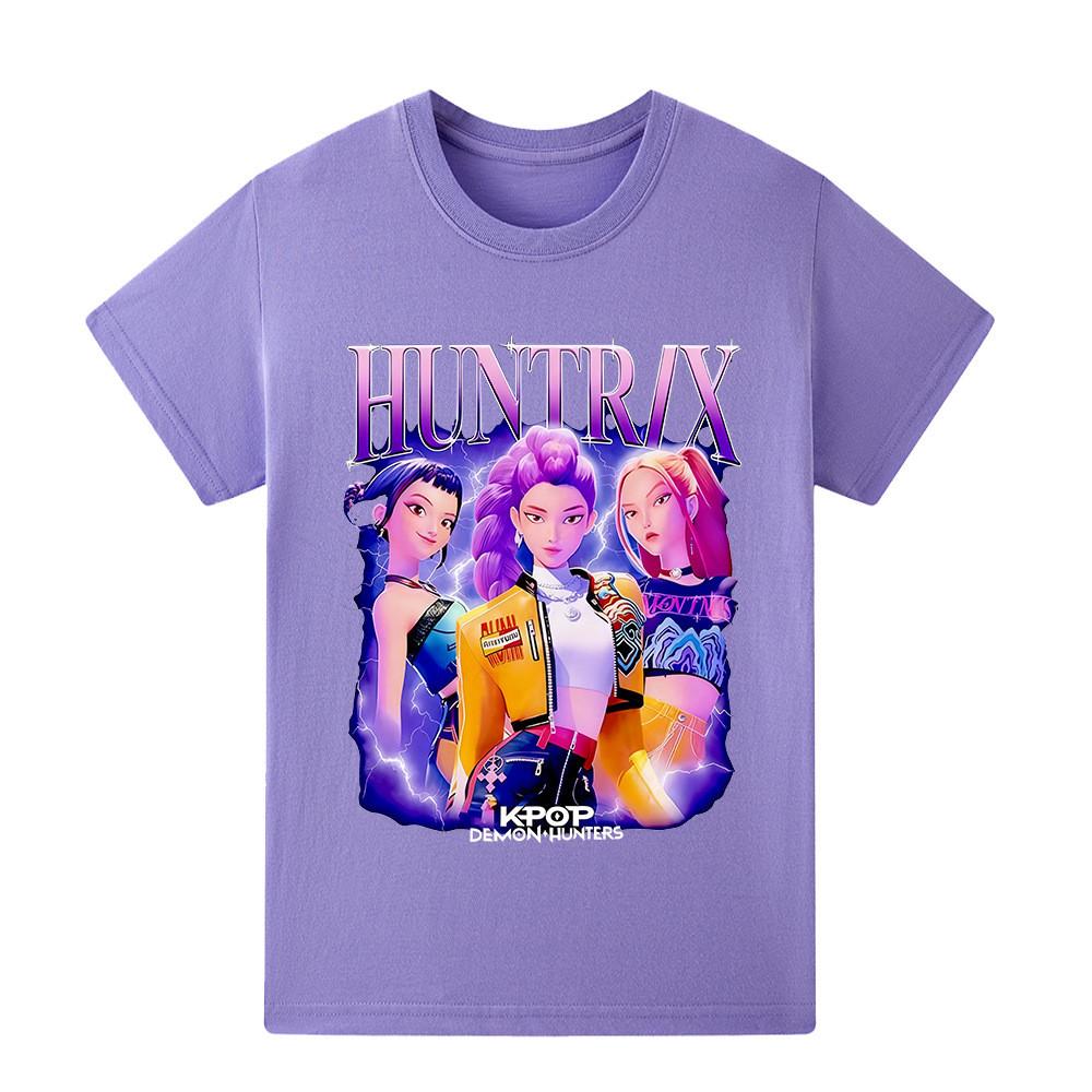 A1228 Kids Boys Girls Kpop Rumi Zoey Mira Print Short Sleeves T-shirt