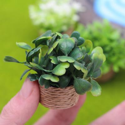 Miniature Bonsai Plant Props Potted Plant Decor Artificial Green Plants for Doll Douses Desk Shelf Mini Home Decorations Miniature Bonsai Planters