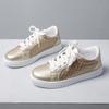 Trend summer and autumn new board shoes women's casual fashion 2025 spring gold and silver British style large size personalized white shoes