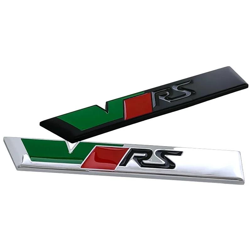 AES1 Alloy Car Front Grille Badge Rear Trunk Sticker Emblem for Skoda VRS Logo Kodiaq Karoq Tour RS Superb Octavia Yeti Fabia Rapid