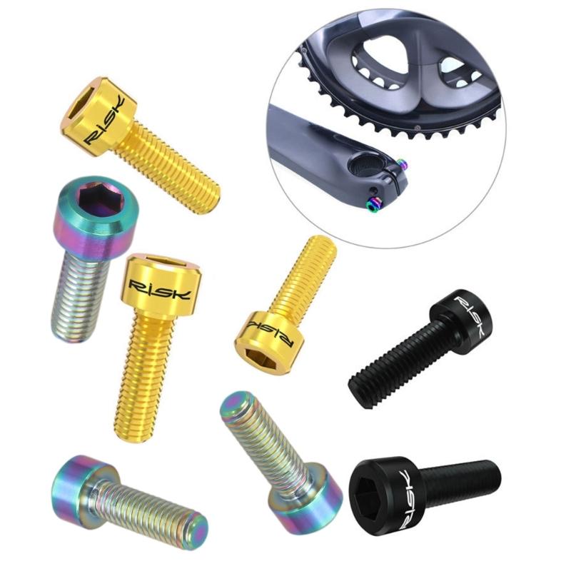 Upgraded for Titanium Screw Bolts for Bike Bicycle Crank Arm Fixing Disc Brake Clamp Fixed Lightweight Cycling Accessori