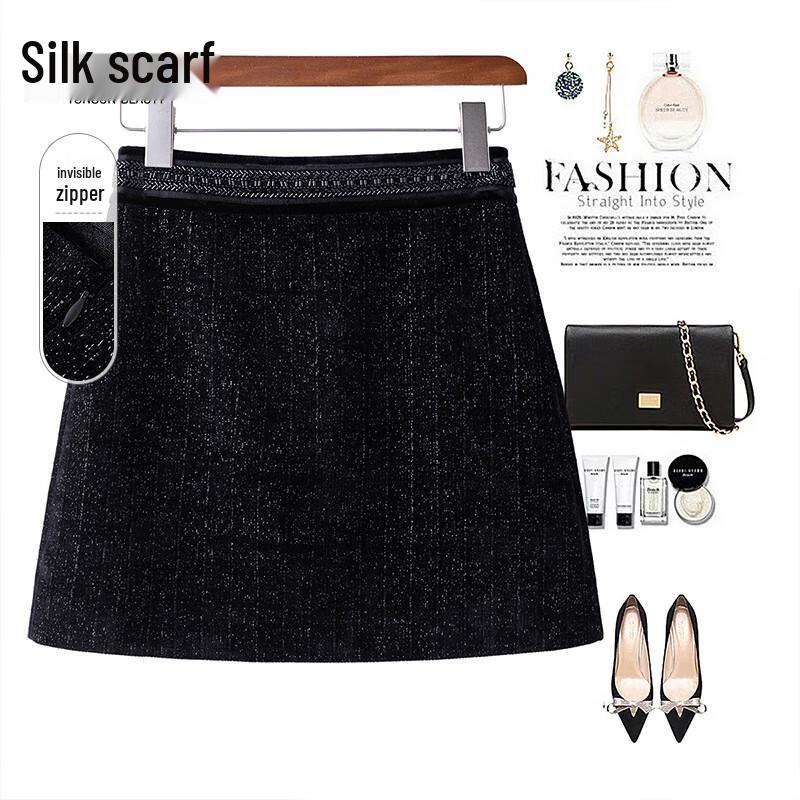 Элегантная короткая юбка А-силуэта с высокой талией M