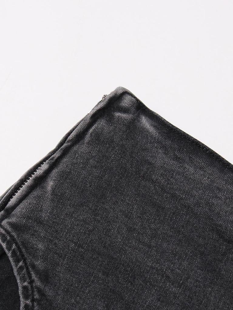 Street Style Denim Skort 2026: Irregular Waist, High-Waisted Wash, Faux Two-Piece Shorts