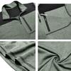 Men’s Tops Stand Collar Long Sleeves T-Shirts Contrasting Color Sweatshirts Zip Up Chest Pocket Autumn Spring Casual Sports Wear