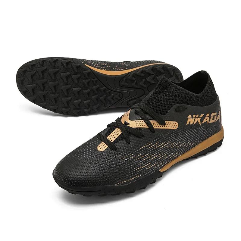 High-quality Professional Soccer Shoes Men Women Fashion Black Golden Football Training Shoes Men Futsal Sneakers Zapatos Futbol