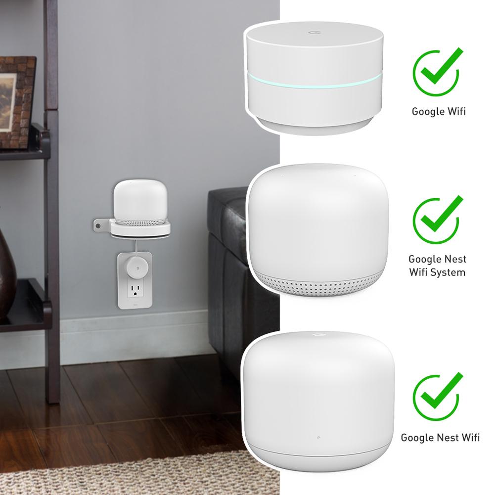 Wall Mount Holder for Google Nest WiFi Wireless Router Built-in Cable Management Space Saving Bracket for Google Home Mini