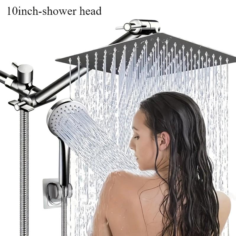 Bathroom Chrome Plated Concealed Stainless Steel Pressurized Shower Shower Set with Extended Lever Arm, Toilet Top Spray Shower