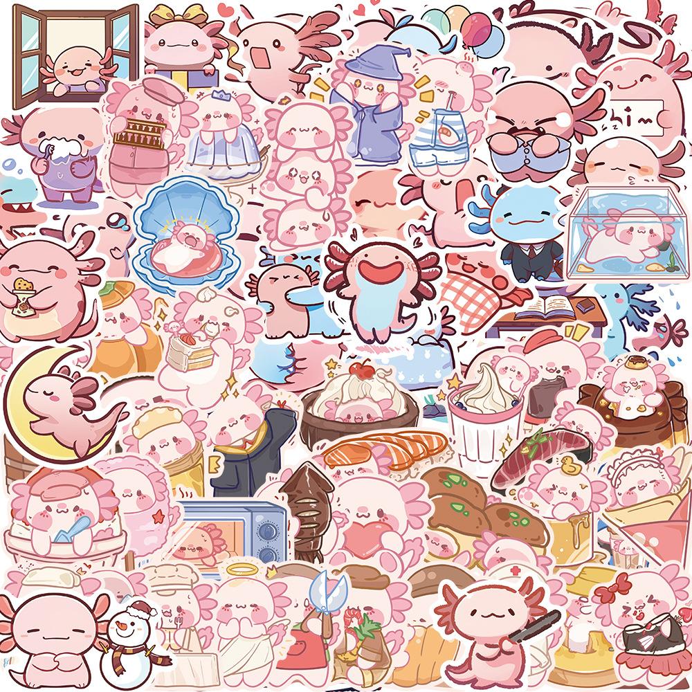 100 Cute Animals Axolotl Graffiti Stickers Decorate Guitar Notebook Suitcase DIY Waterproof
