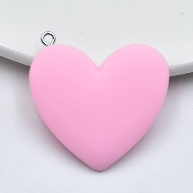 Large Peach Heart Resin Pendant Keychain - DIY Jewelry Accessory