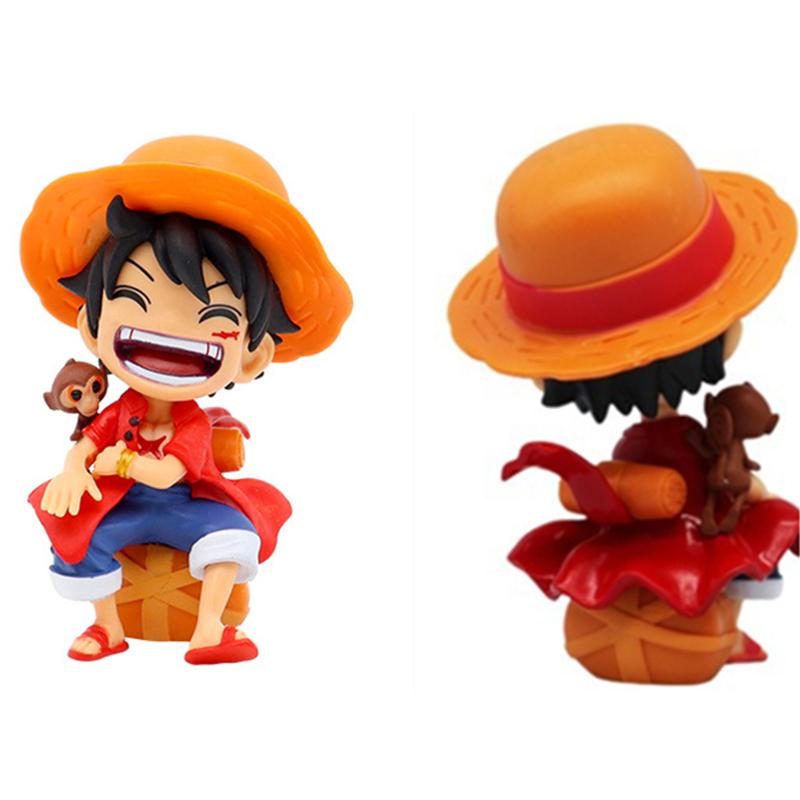 One Piece Luffy Zoro sitting Q version trendy action figure cartoon anime desktop car ornaments doll collection gift