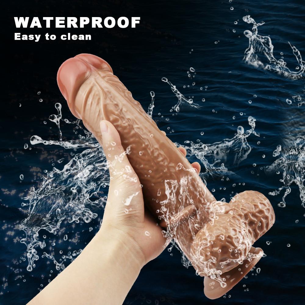 28cm Realistic Dildo with Powerful Suction Cup Realistic Penis Sex Toy Flexible G-spot Dildo with Curved Shaft and Ball Adult