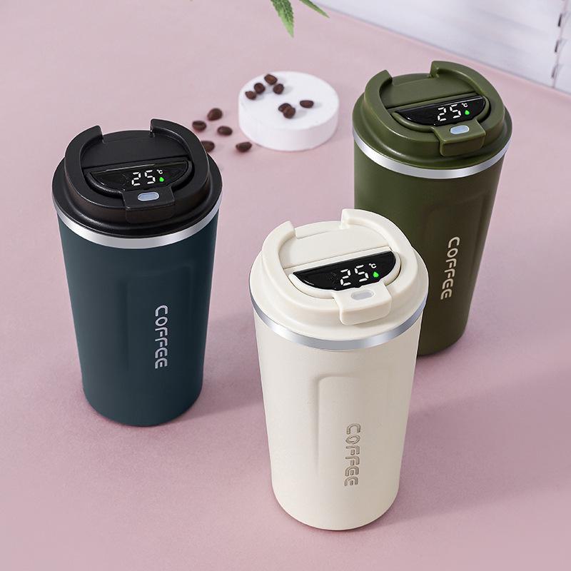Gradient Color Smart Stainless Steel Travel Thermos Cup for Car – Portable and Stylish Water Cup for Women