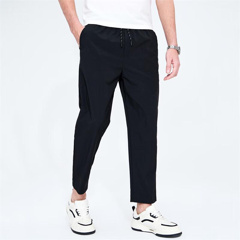 Men's Quick-Dry Elastic Waist Cropped Casual Pants