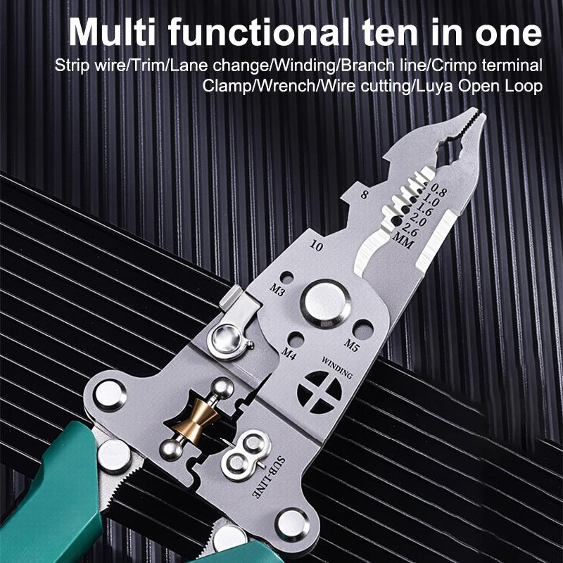 Foldable Wire Strippers With Electricity Measurement Function 10 In 1 Wire Stripping Pliers For Cutting Pulling Wires