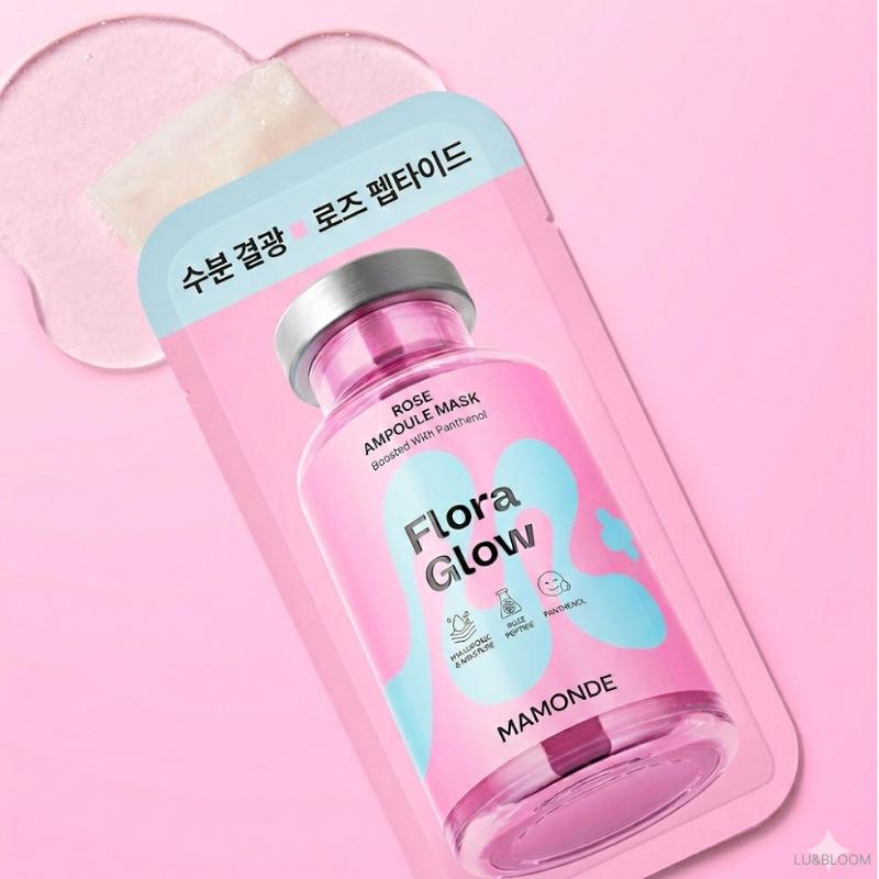 Mamonde Flora Glow Rose Ampoule Mask 23ml * 10 Sheets (+Free gift)