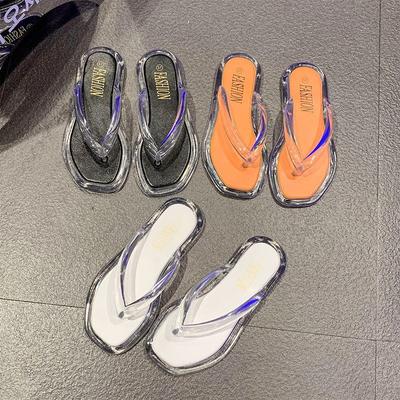 Infradito Trasparenti in PVC Scarpe Ciabatte Piatti Sandali Estivi Moda Abito da Spiaggia 2024 Nuovo Casual Femminile Zapatos Ciabatte
