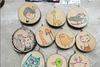 G.S.K. [E-Dolphin] Round Wooden Slices Natural Wood Pieces DIY Crafts Discs (7-8cm Thickness 1cm 50 Pieces)