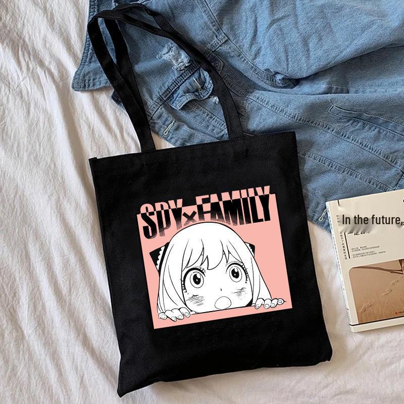 Spy x Family Anime Canvas Tote Bag - Harajuku Shoulder Bag for Students and Shopping